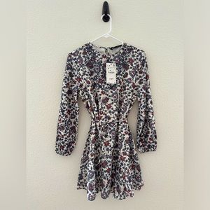 NWT Zara Floral Embroidered Lightweight mini dress boho indie mini cottagecore M